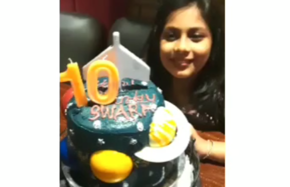 A Parent Feedback, Where Her Child Swara of Gr 5 Made Cake Based on the Theme of Space.