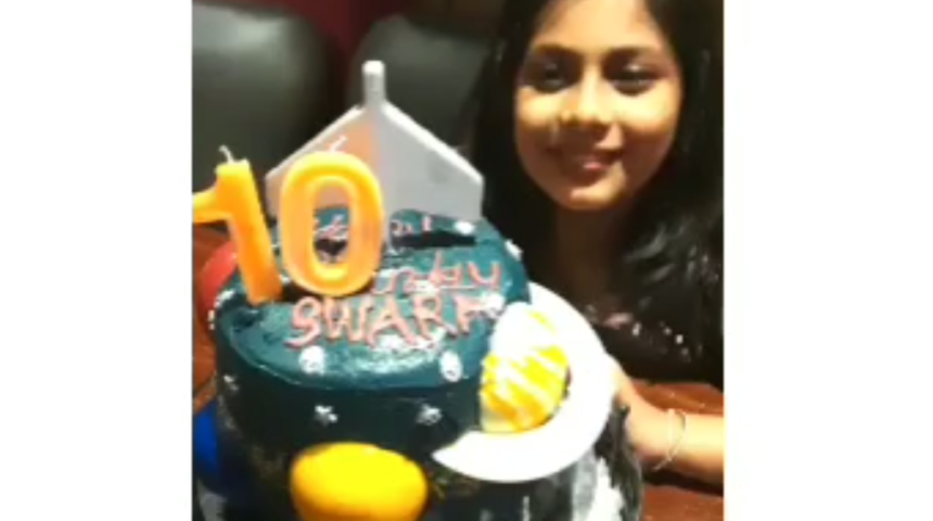 A Parent Feedback, Where Her Child Swara of Gr 5 Made Cake Based on the Theme of Space.